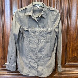 PAIGE Khaki Long Sleeve Shirt